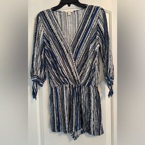 Ella Moss Kalea Striped Surplice Romper